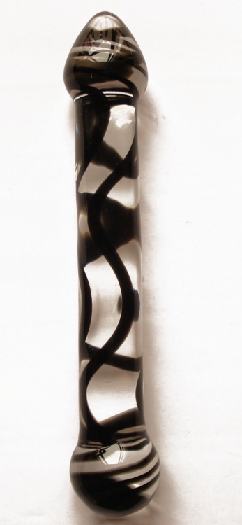 Анальный стимулятор прозрачный с темно-коричневым рисунком GD145
