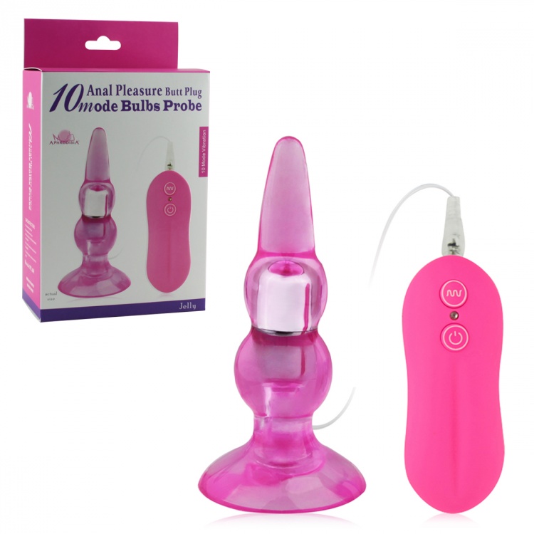 Вибростимулятор анальный Anal Pleasure Butt Plug -10model Bulbs Probe 89005-pinkHW