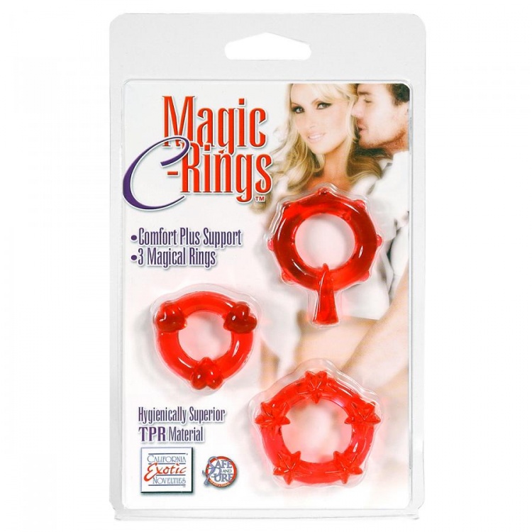 Набор из трех эрекционных колец Magic C-Rings Red 1429-30CDSE