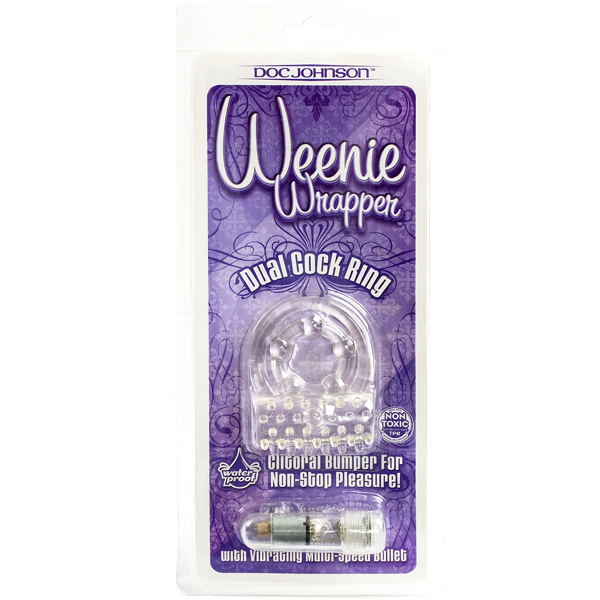 Кольцо эрекционное с вибрацией прозрачное Weenie Wrapper 0856-02CDDJ