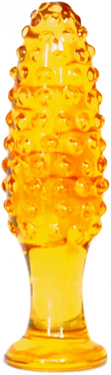 Анальный стимулятор желтый с наконечником в виде елочки GD028