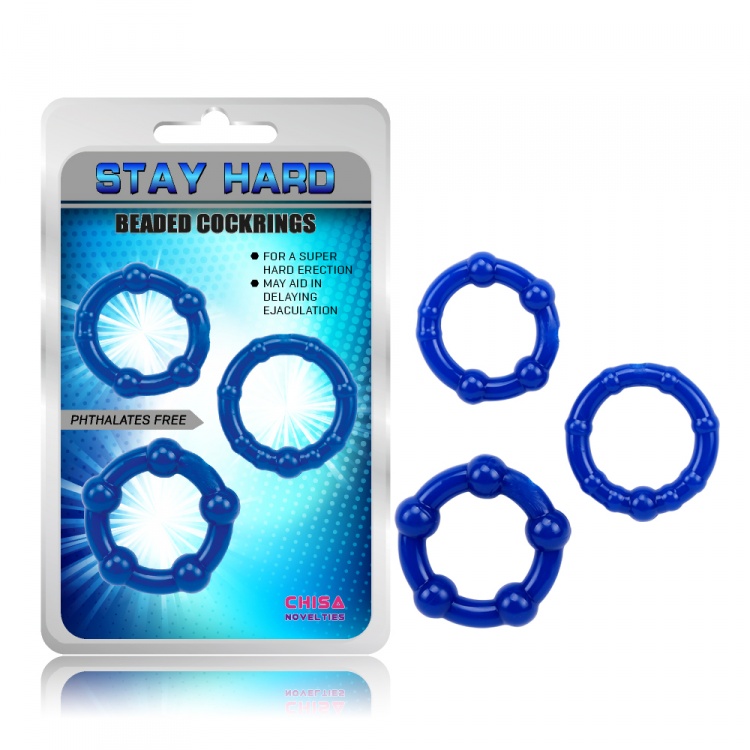 Набор стимулирующих колец  Stay Hard синие CN-330300013