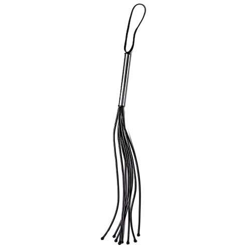 Плеть из латекса черная с шариками на хвостах,  длина хвостов 35-40см 6011-1