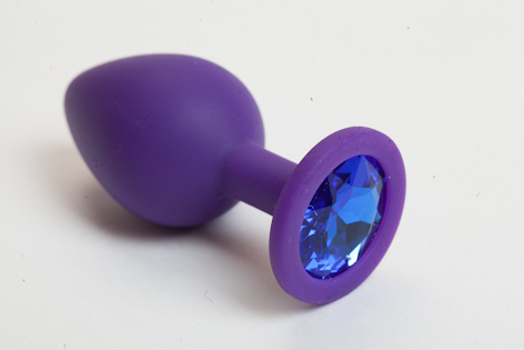 Пробка силиконовая фиолетовая с голубым кристаллом 8,2 х 3,5 47101