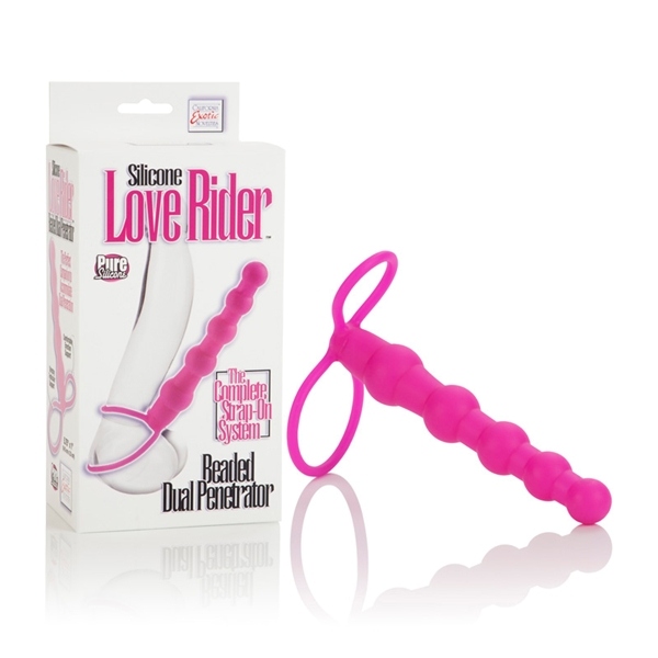 Силиконовая насадка для двойного проникновения Love Rider Beaded Pink 1515-30BXSE