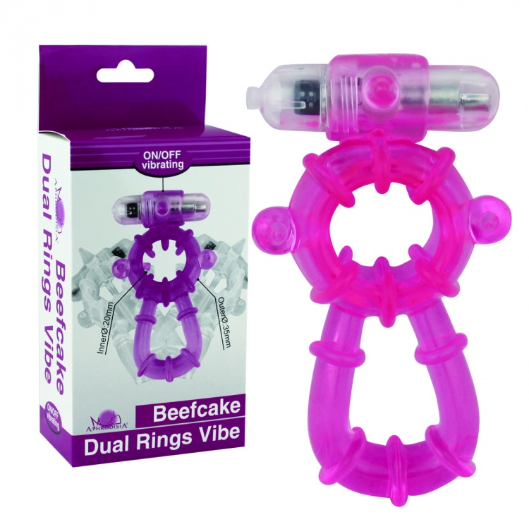 Виброкольцо фиолетовое Beefcake Dual Rings Vibe 32011-purpleHW