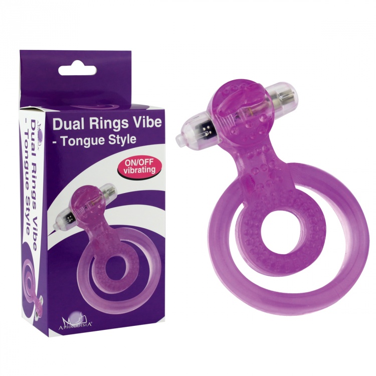 Виброкольцо фиолетовое Dual Rings Vibe-Tongue Style 32012-purpleHW