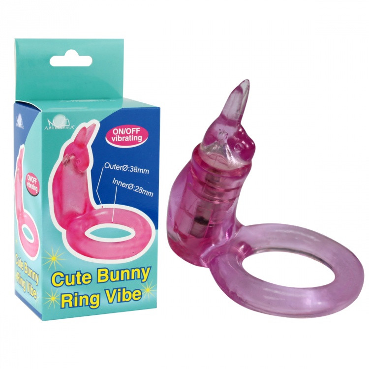 Виброкольцо фиолетовое Cute Bunny Ring Vibe 32009-purpleHW