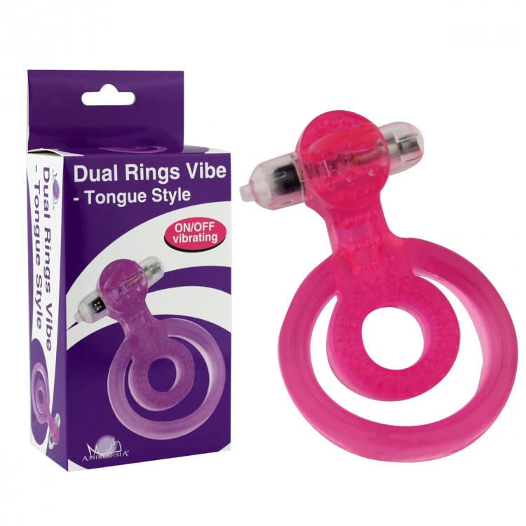 Виброкольцо розовое Dual Rings Vibe-Tongue Style 32012-pinkHW