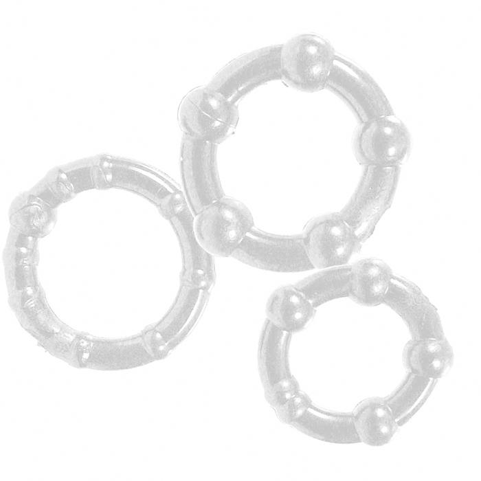 Три эрекционных кольца разного диаметра STAY HARD CLEAR 4358