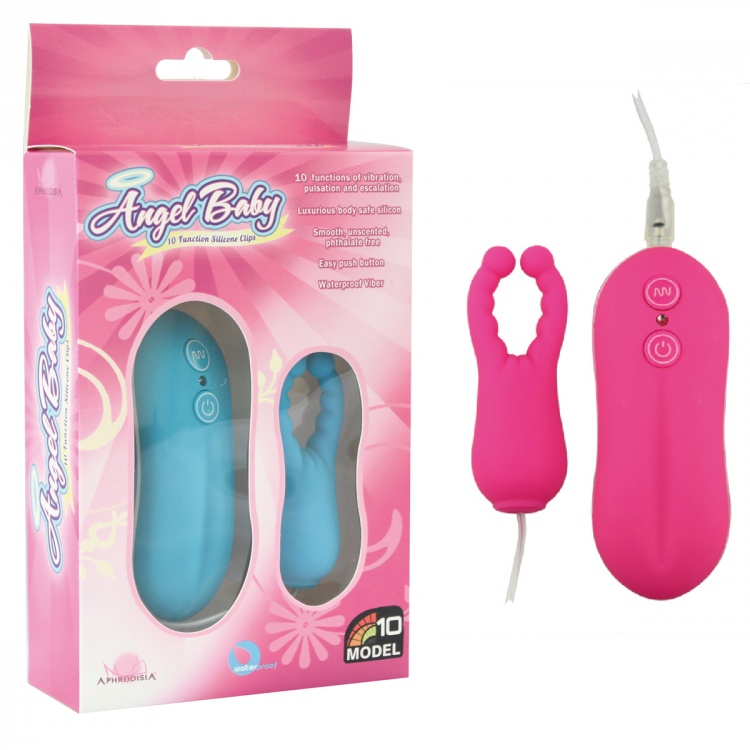 Вибростимулятор с усиками розовый Angel Baby NIpple&Cock clips pink 10033002