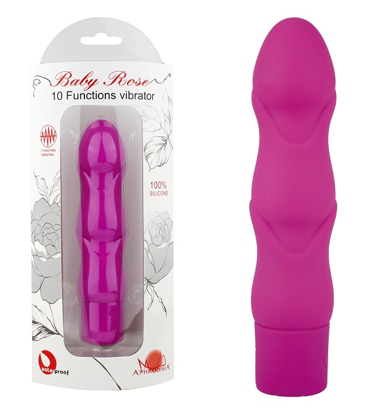 Вибростимулятор рельефный фиолетовый 10 Function vibrator Baby Rose 82001-purpleHW