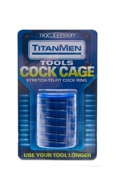Сжимающая утяжка голубая TitanMen Cock Cage 3504-02CDDJ