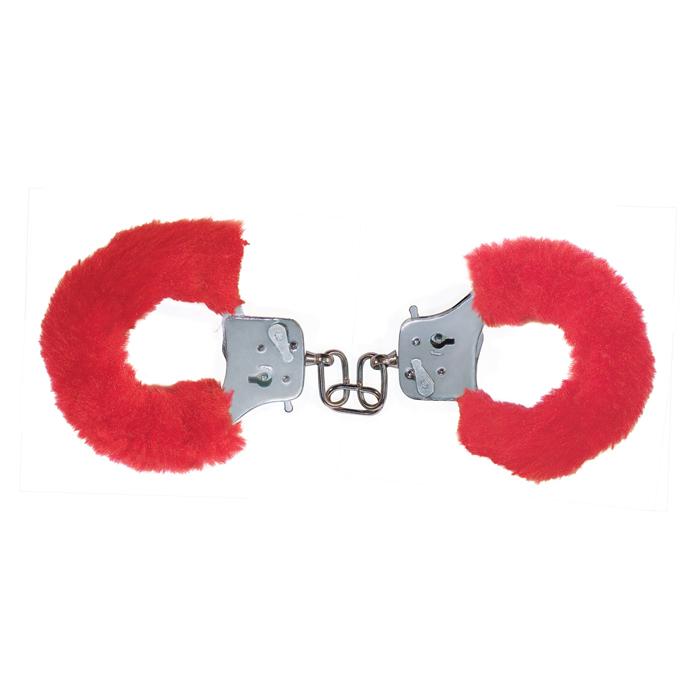 Наручники с мехом Furry Fun Cuffs Red 9504TJ
