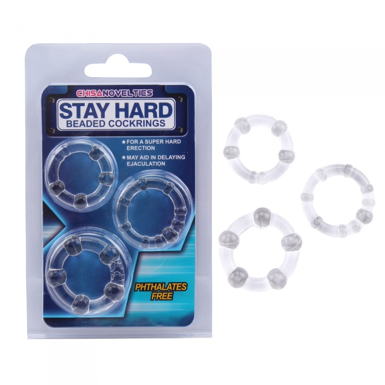 Набор стимулирующих колец  Stay Hard прозрачные CN-330300012