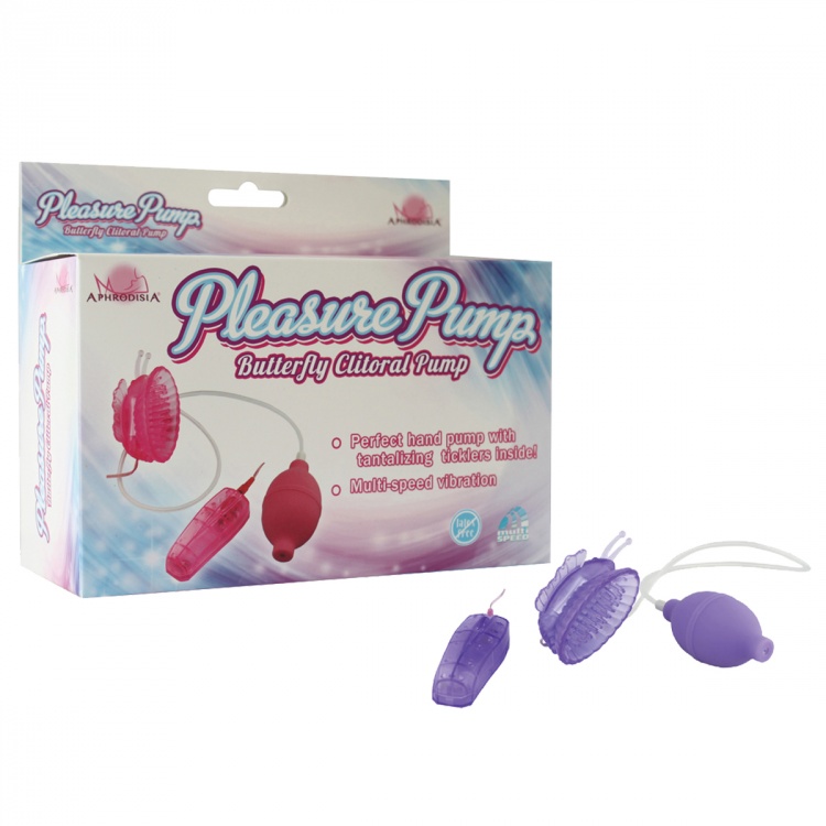 Помпа с вибрацией фиолетовая Pleasure Pump- Butterfly Clitoral 54002-purpleHW