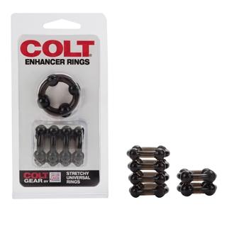 Набор эрекционных колец черного цвета Colt Enhancer Rings Smk 6775-12CDSE