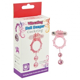 Виброкольцо с 2 утежеляющими шариками розовое Ball Banger Cock Ring 32005-pinkHW