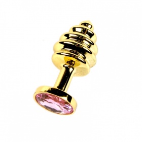 Анальная пробка Small Gold розовый SM605SGold pink
