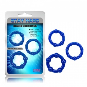 Набор стимулирующих колец  Stay Hard синие CN-330300013