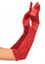 Перчатки Ruched Satin Gloves OS LA2042red