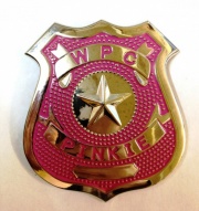 Значок Police Badge pink розовый 7х5см 02493