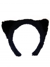 Кошачьи ушки с черным мехом 02465OS