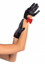 Короткие перчатки с красным бантом OS LA2030black